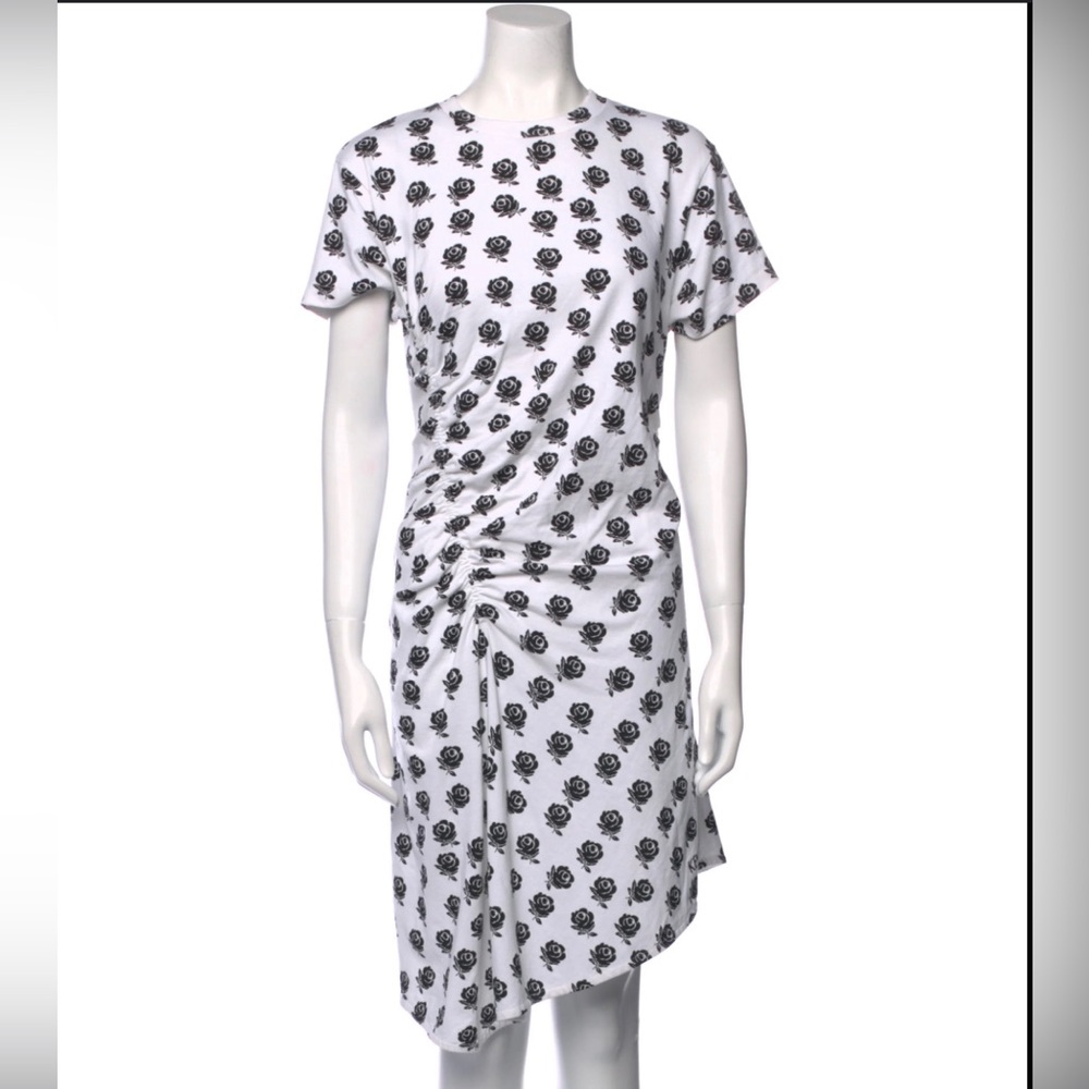 KENZO ASYMMETRICAL ROSE PATTERN DRESS